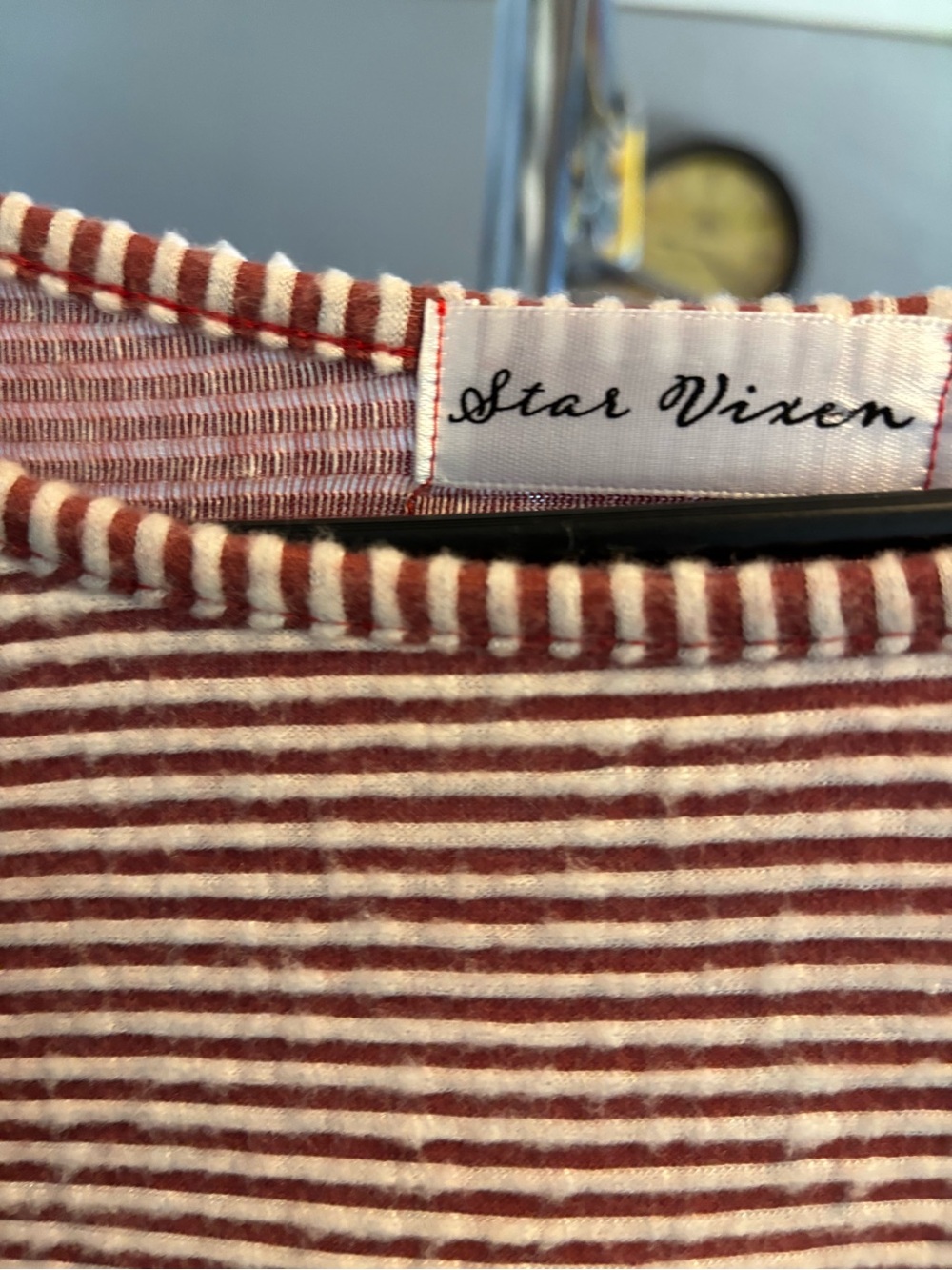 Star Vixen Red and White Striped Tunic Top